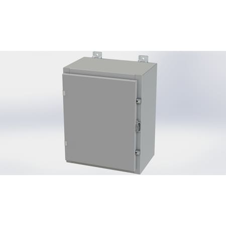 Saginaw Control & Engineering Clamps with Padlock Hasp Electrical Enclosures, 20 in H, 10 in D, 16 in W, NEMA 4, Carbon Steel SCE-20H1610LP